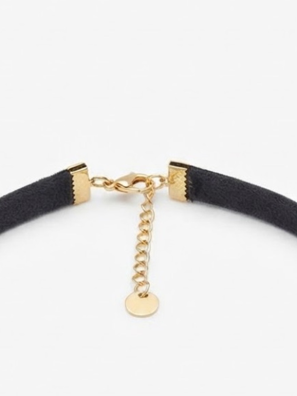 Black Velvet Choker with Gold Letters Accent - Picture 2 of 2
